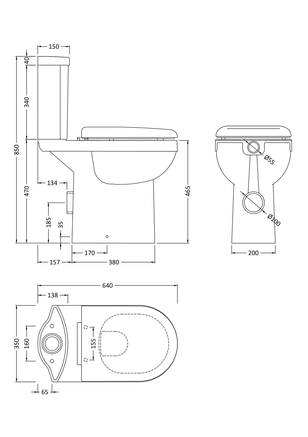 Nuie Ivo Comfort Height Pan & Cistern – White, photo 3