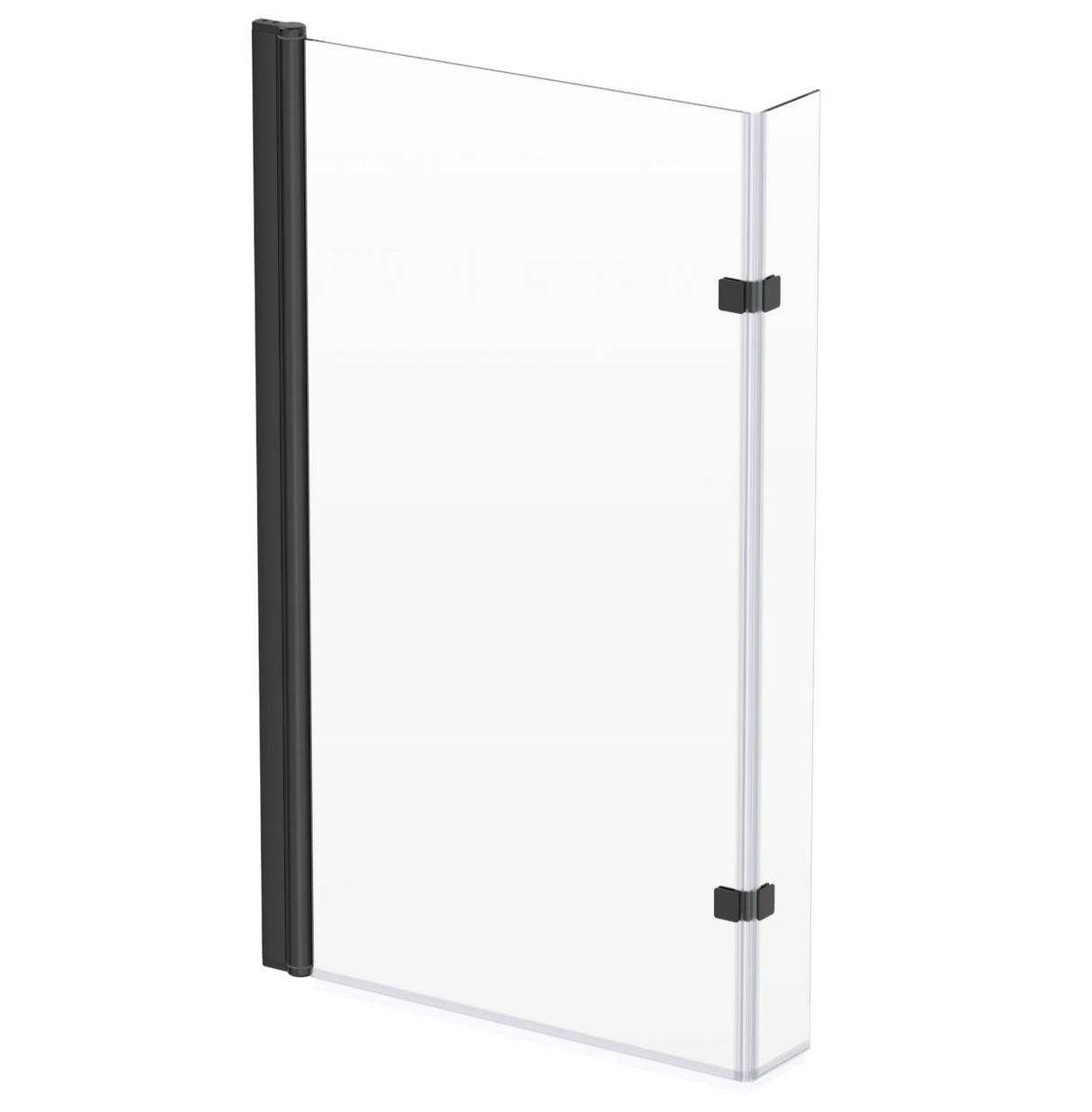 Kartell K-VIT Nero L Shaped Shower Bath Screen Square Edge with Extension Panel - Matt Black (NER-LS)