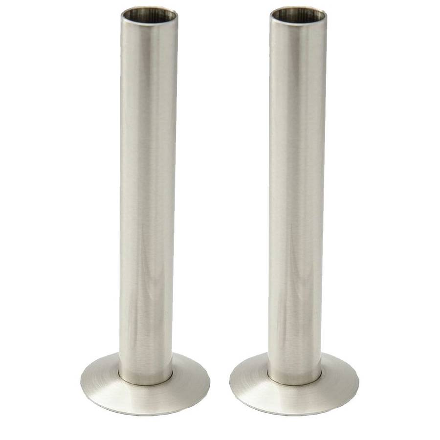 Kartell K-VIT 15mm radiator pipes and rosettes in brushed nickel – pair