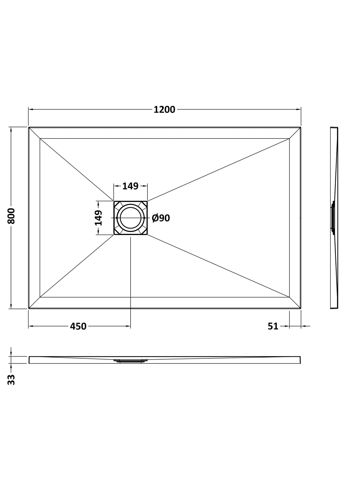 Nuie Slimline Rectangular Shower Tray, photo 5