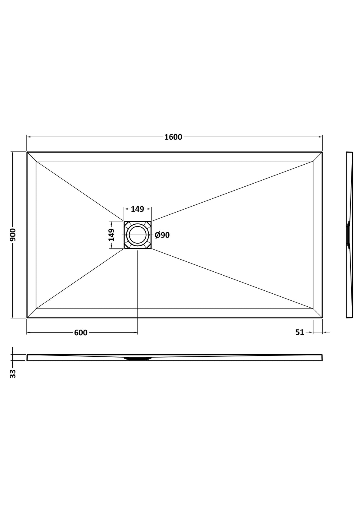 Nuie Slimline Rectangular Shower Tray, photo 10
