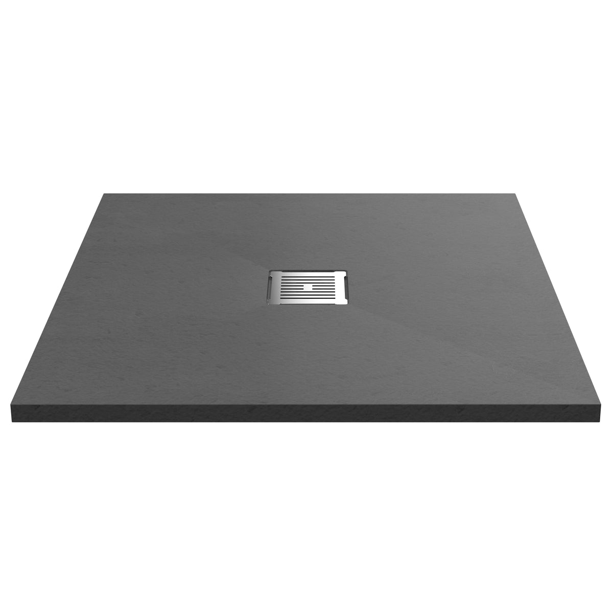 Nuie 900 x 900mm Square Slimline Shower Tray – Grey Slate