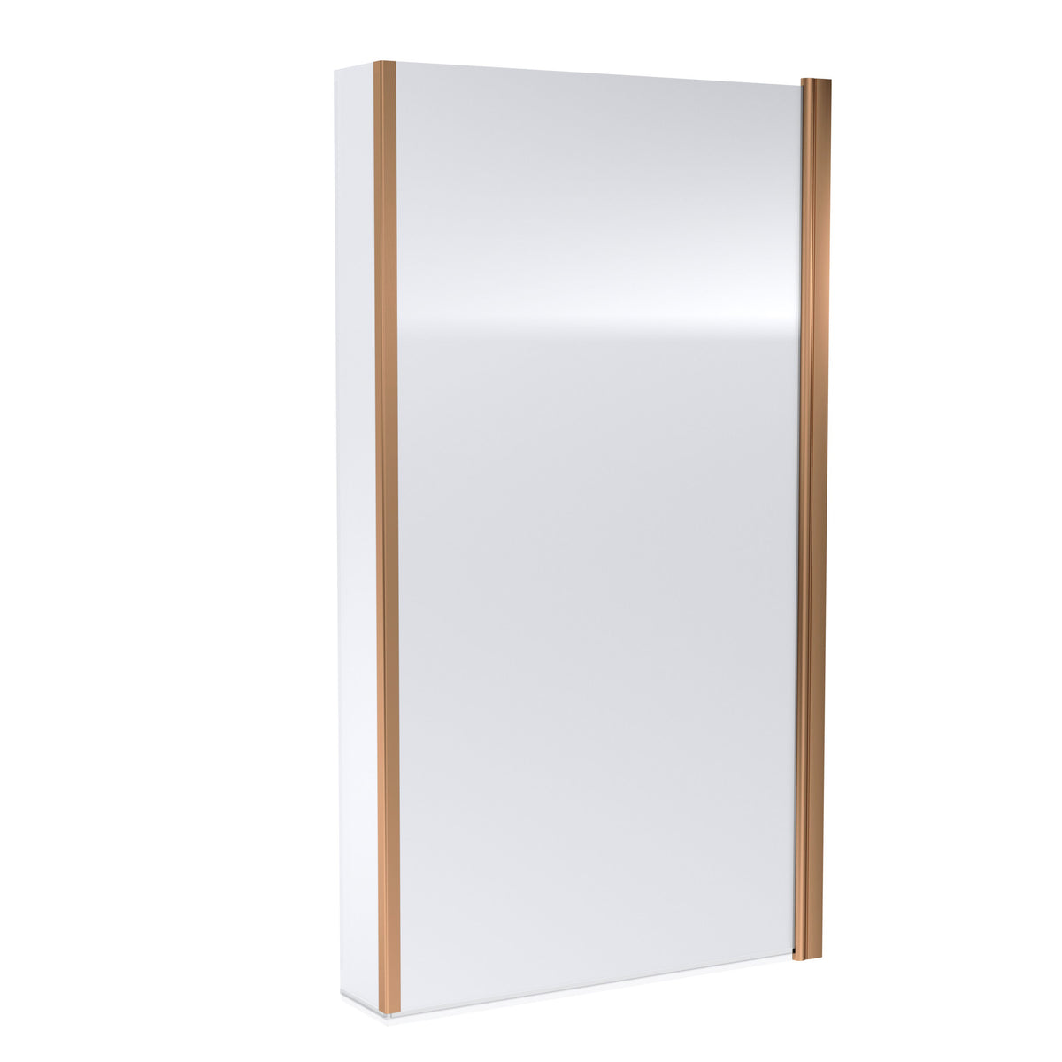 Nuie L-Shape Hinged Bath Screen with Fixed Return – Brushed Bronze