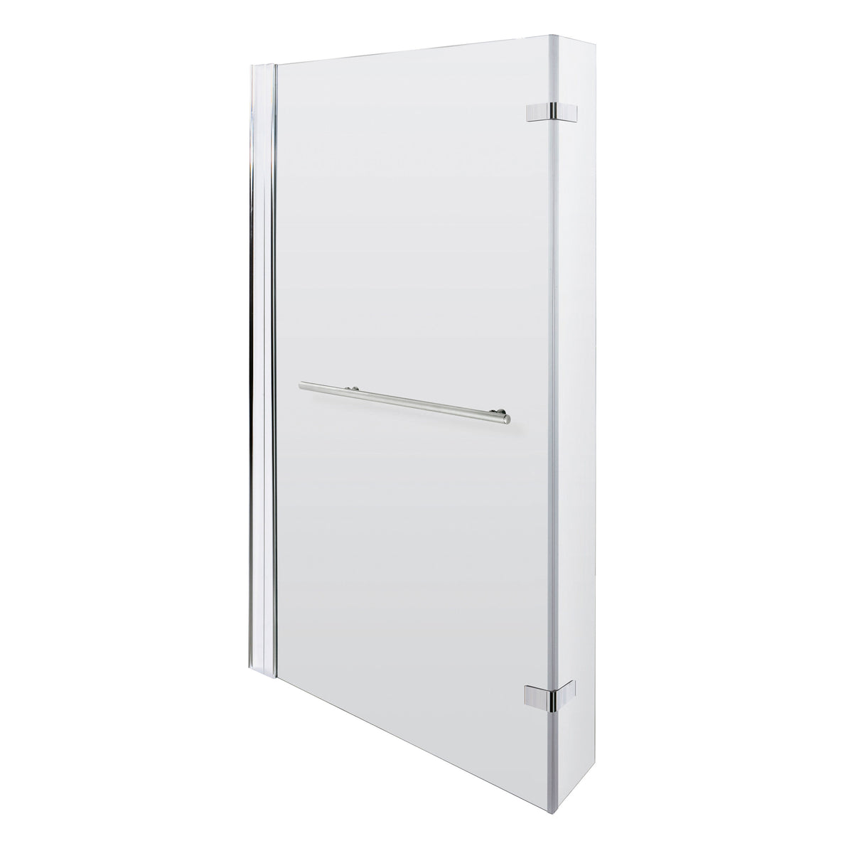 Nuie 800mm L-Shaped Hinged Bath Screen With Rail – Chrome, photo 2