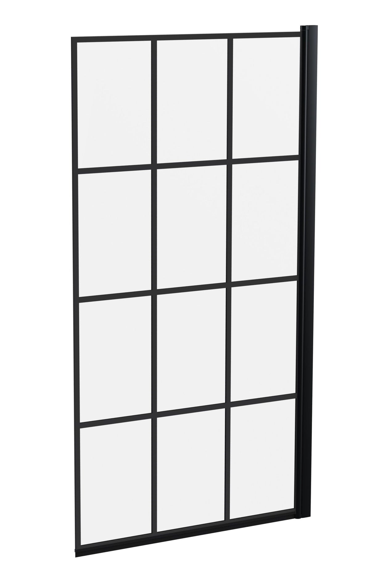 Nuie 800mm Square Bath Screen – Matt Black, photo 2