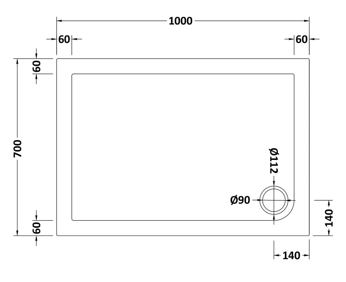 Nuie Slimline Rectangular Shower Tray, photo 6