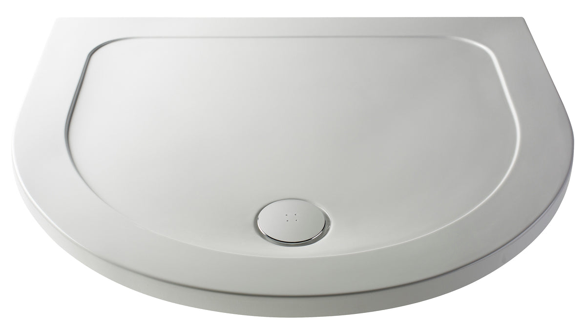 Nuie 1050mm Slimline D shape Shower Tray – White, photo 2