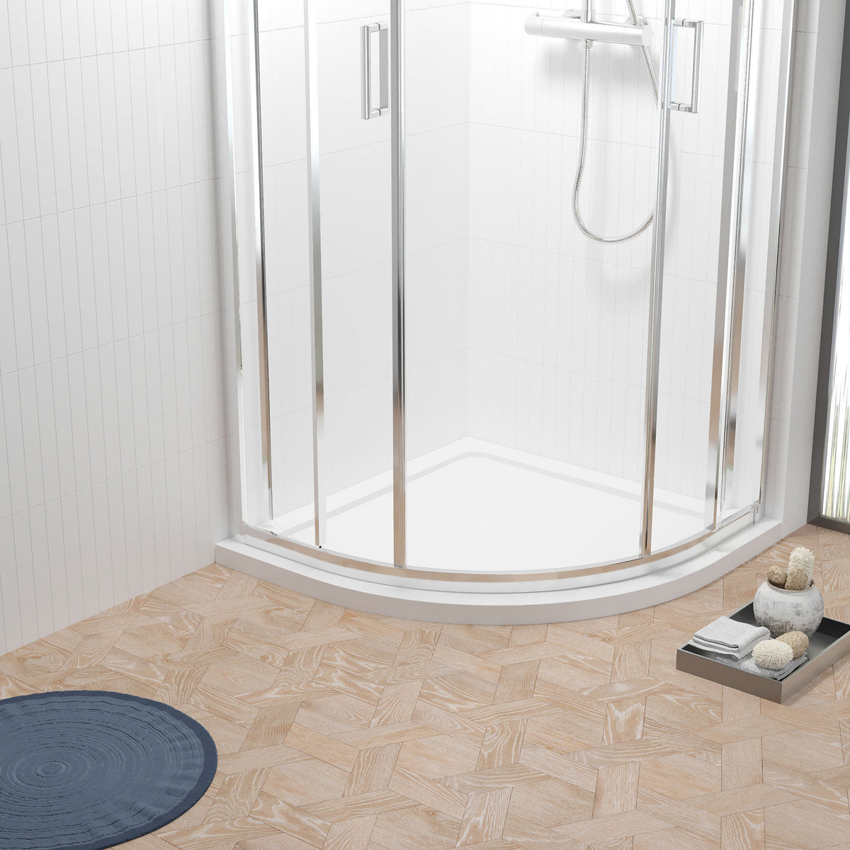 Nuie Slimline Quadrant Shower Tray – 700mm, 760mm, 800mm, 900mm & 1000mm