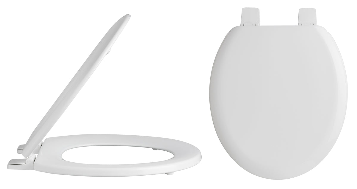 Nuie Traditional Round Wooden Toilet Seat With Bottom Fix Hinge – White