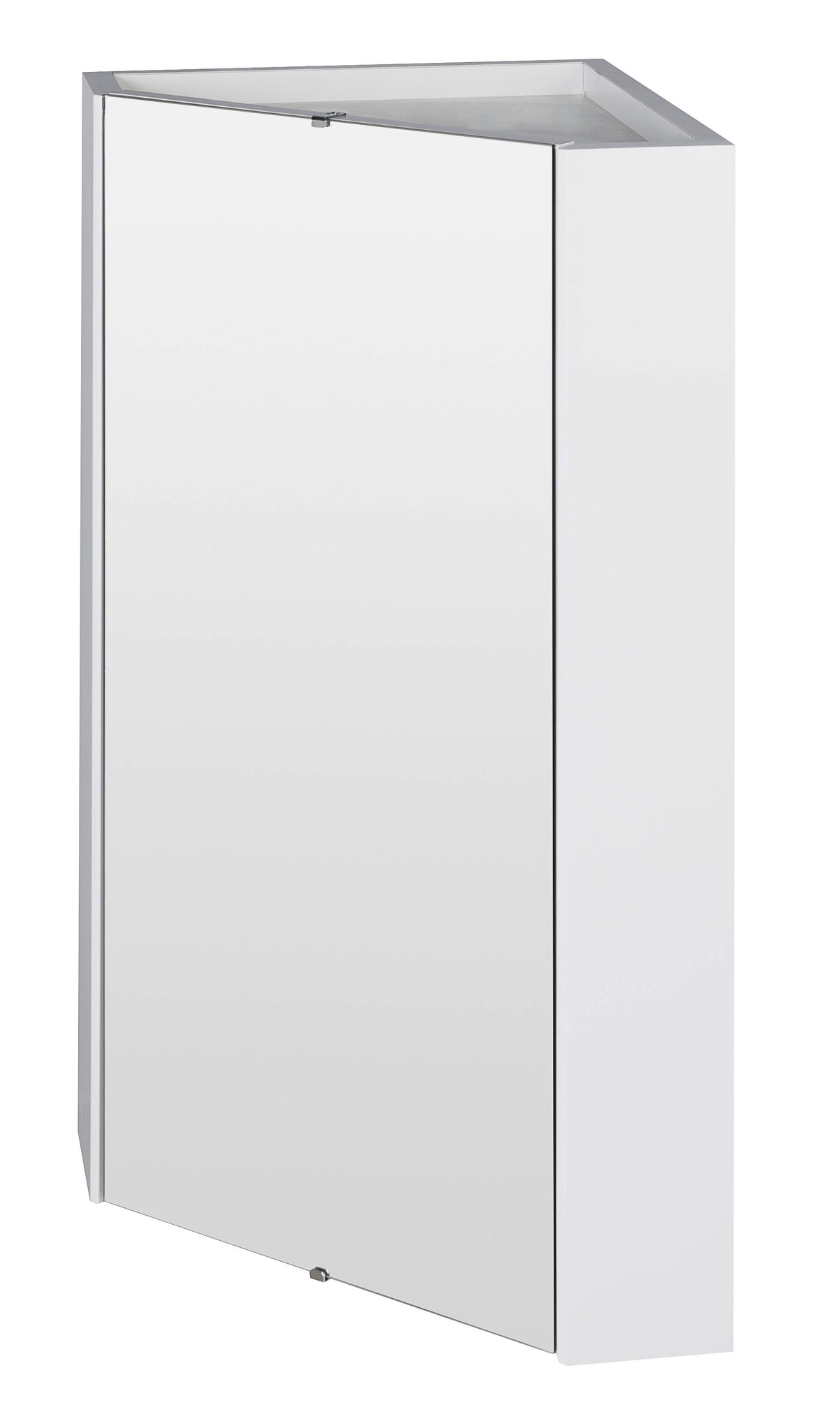 Nuie Mayford 459mm 1 Door Wall Hung Corner Mirror Cabinet – Gloss White