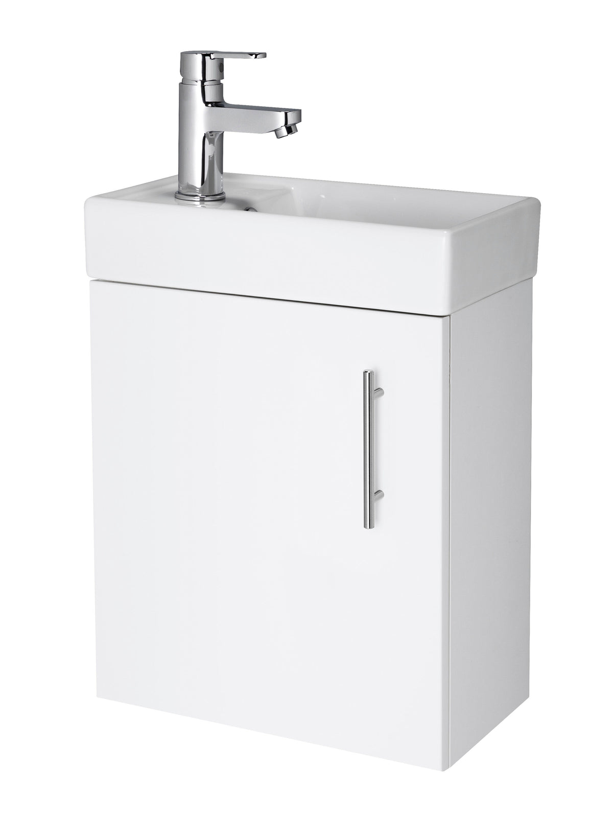 Nuie Vault 400mm 1 Door Wall Hung Compact Vanity Unit With Basin, photo 7