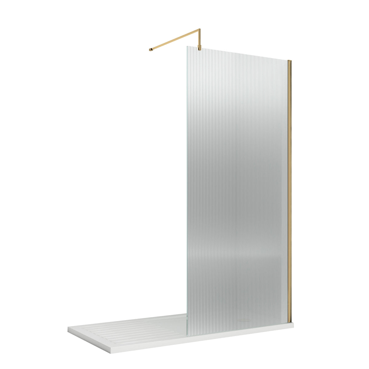 Nuie Semi-Frameless Fluted Wetroom Screen – 850mm, 900mm, 950mm, 1000mm & 1050mm, photo 2
