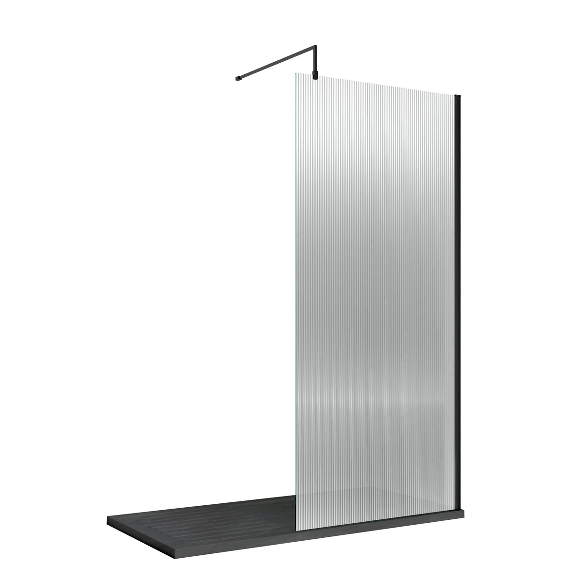 Nuie Semi-Frameless Fluted Wetroom Screen – 850mm, 900mm, 950mm, 1000mm & 1050mm, photo 3