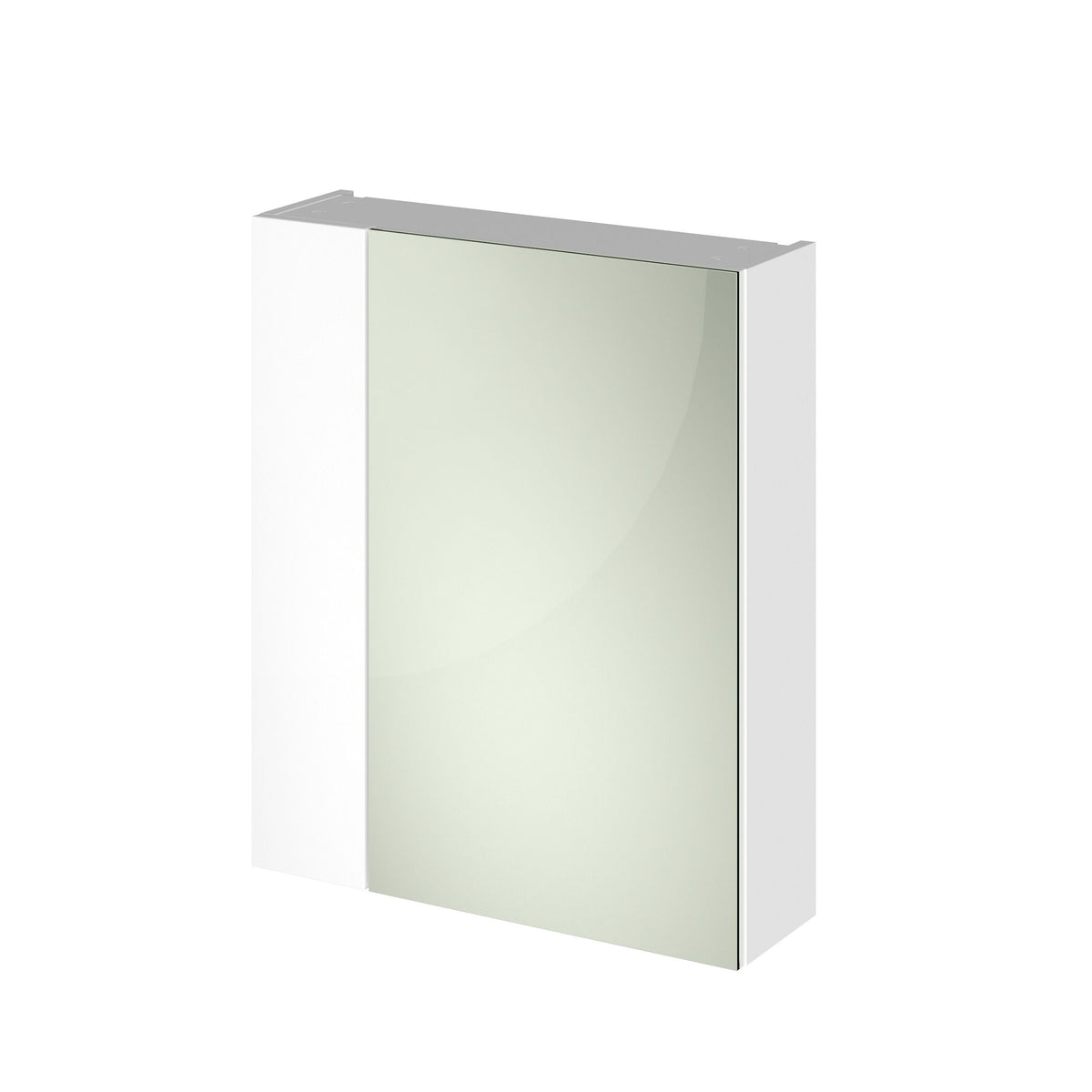 Nuie Fusion 600mm 2 Door Wall Hung Mirror Cabinet – Gloss White, photo 2