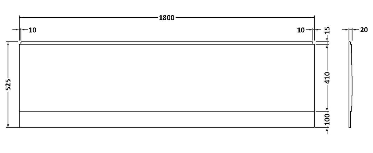 Nuie Acrylic Front Bath Panel – 1500mm, 1600mm, 1700mm & 1800mm, photo 6