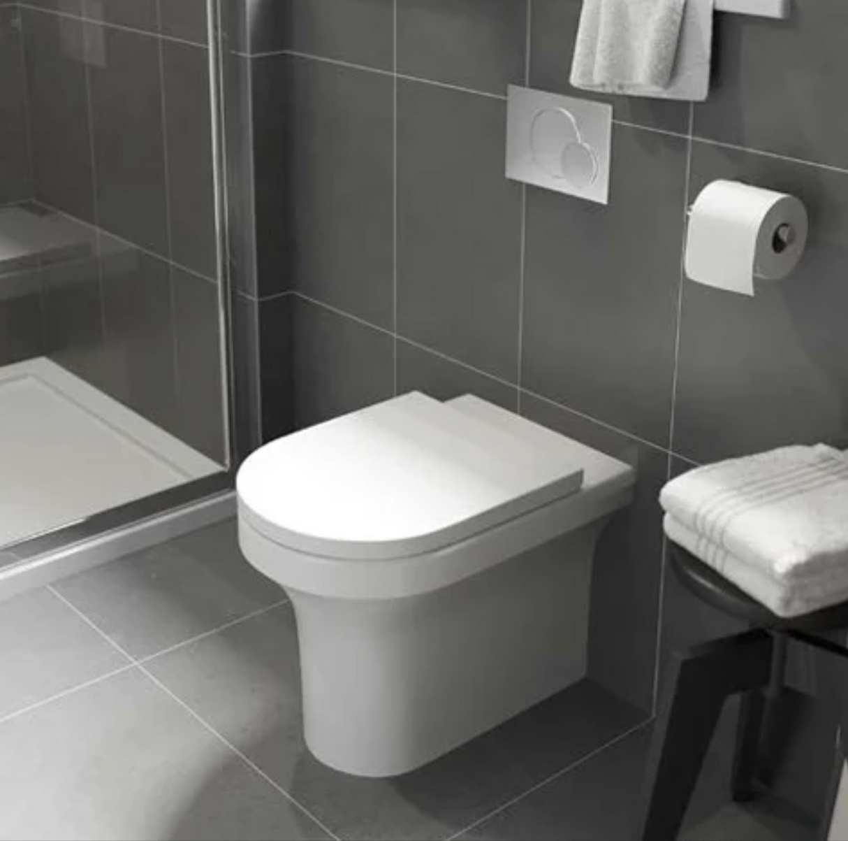 Kartell K-VIT Ozone Round Rimless Back To Wall WC Pan with Standard Wrapover Seat- White Gloss (POT025OZ-SEA101D)
