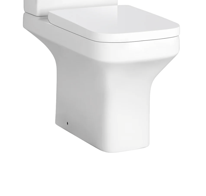 Kartell K-VIT Ozone Square Close Coupled Rimless WC Pan with Soft Close Seat– White Gloss (POT026OZ-SEA600OP)
