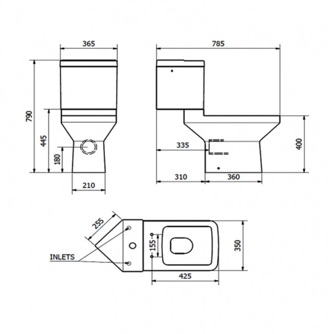 Kartell K-VIT Trim Close Coupled WC Pan- White Gloss (POT471TR)