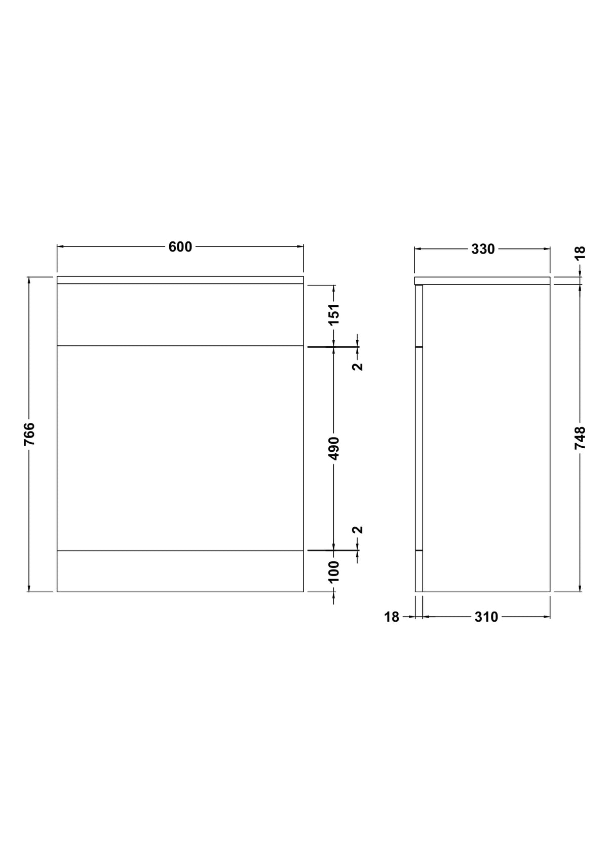Nuie Mayford Floor Standing WC Unit – 500mm & 600mm, photo 5