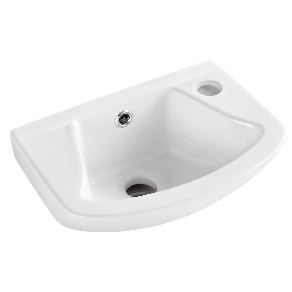 Kartell K-VIT Proton Cloakroom 355mm 1 Tap Hole Basin- White Gloss (PRO355BAS1)