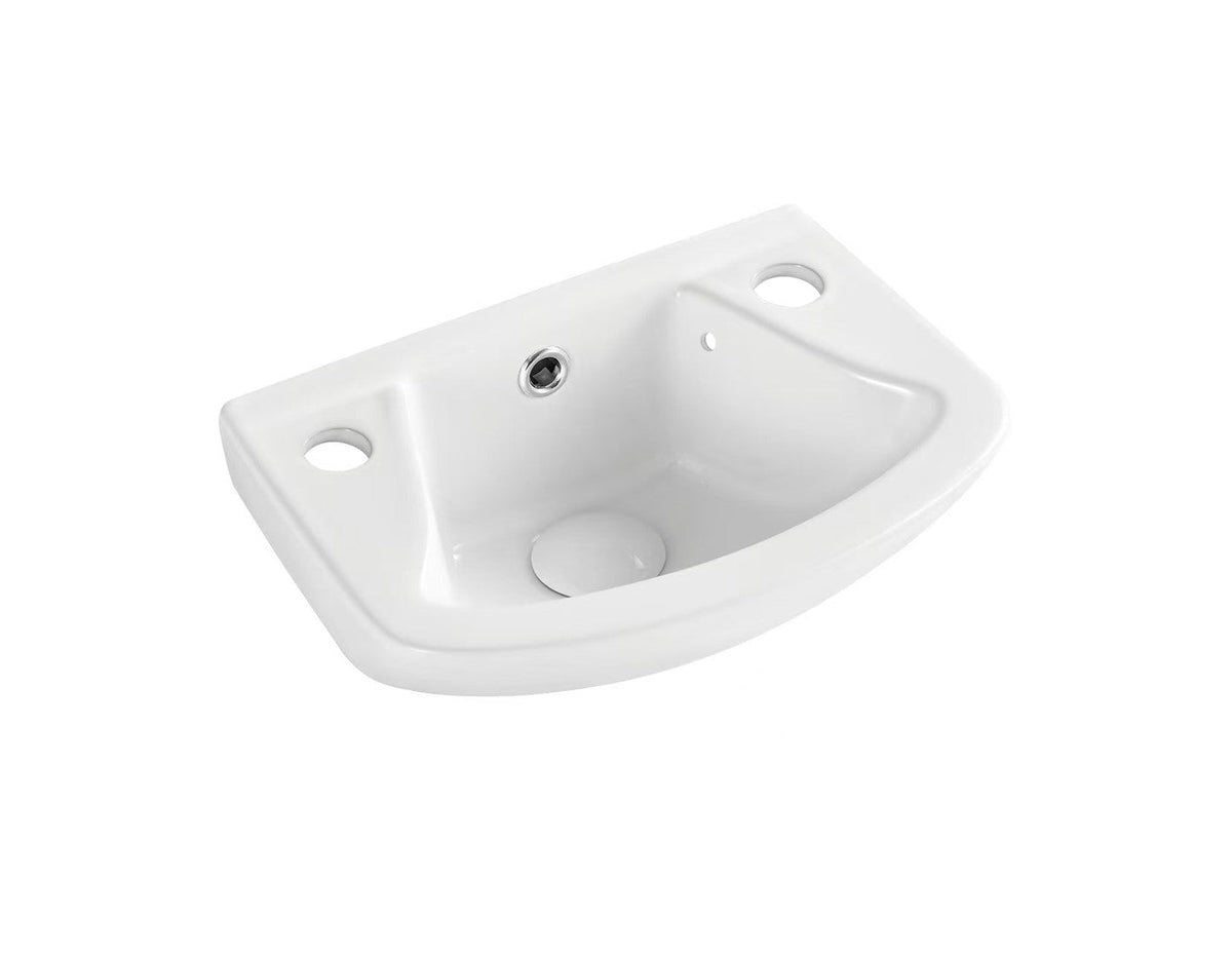 Kartell K-VIT Proton Cloakroom 355mm 2 Tap Hole Basin – White Gloss (PRO355BAS2)