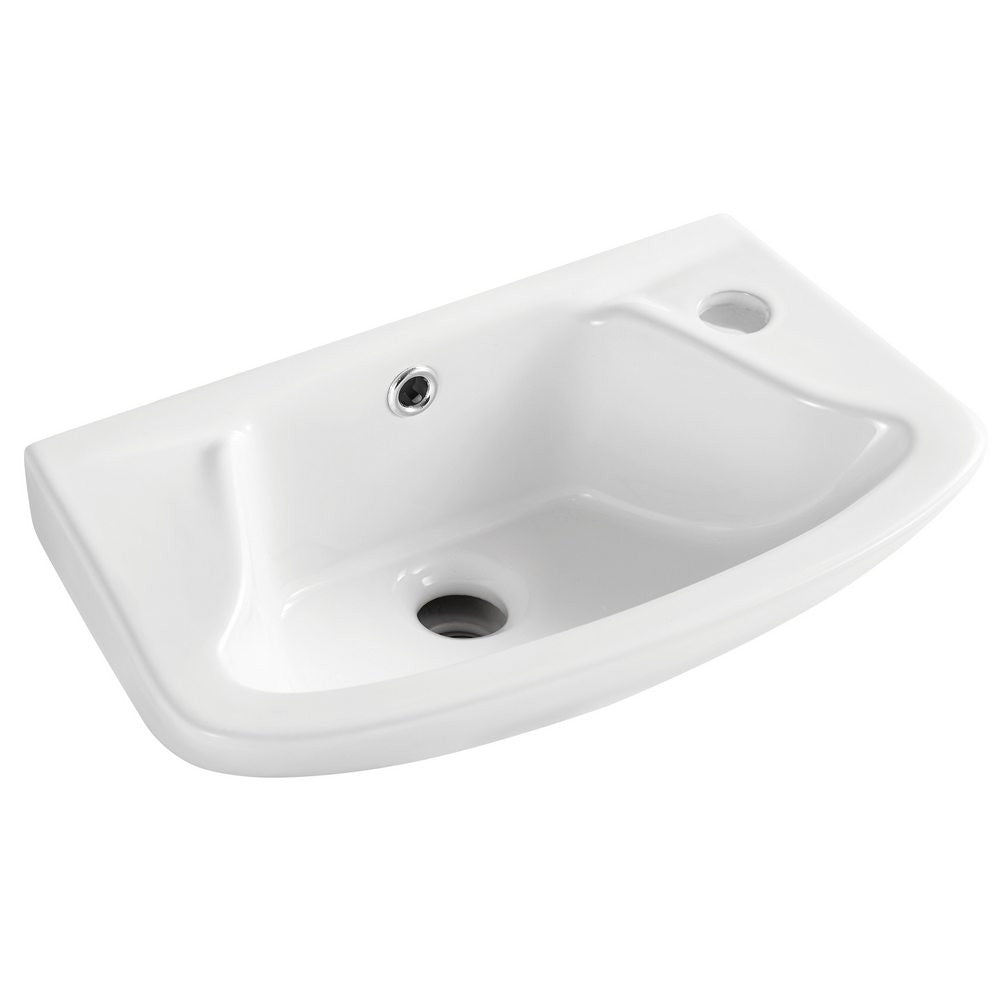 Kartell K-VIT Proton Cloakroom 460mm 1 Tap Hole Basin- White Gloss (PRO460BAS1)