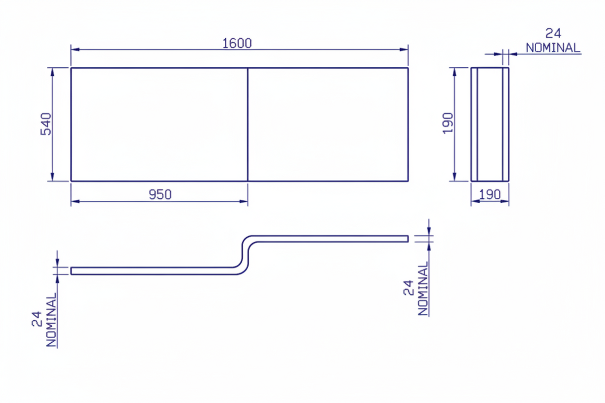 Carron Quantum Shower Bath 1600mm Front Panel - White Gloss (02390)