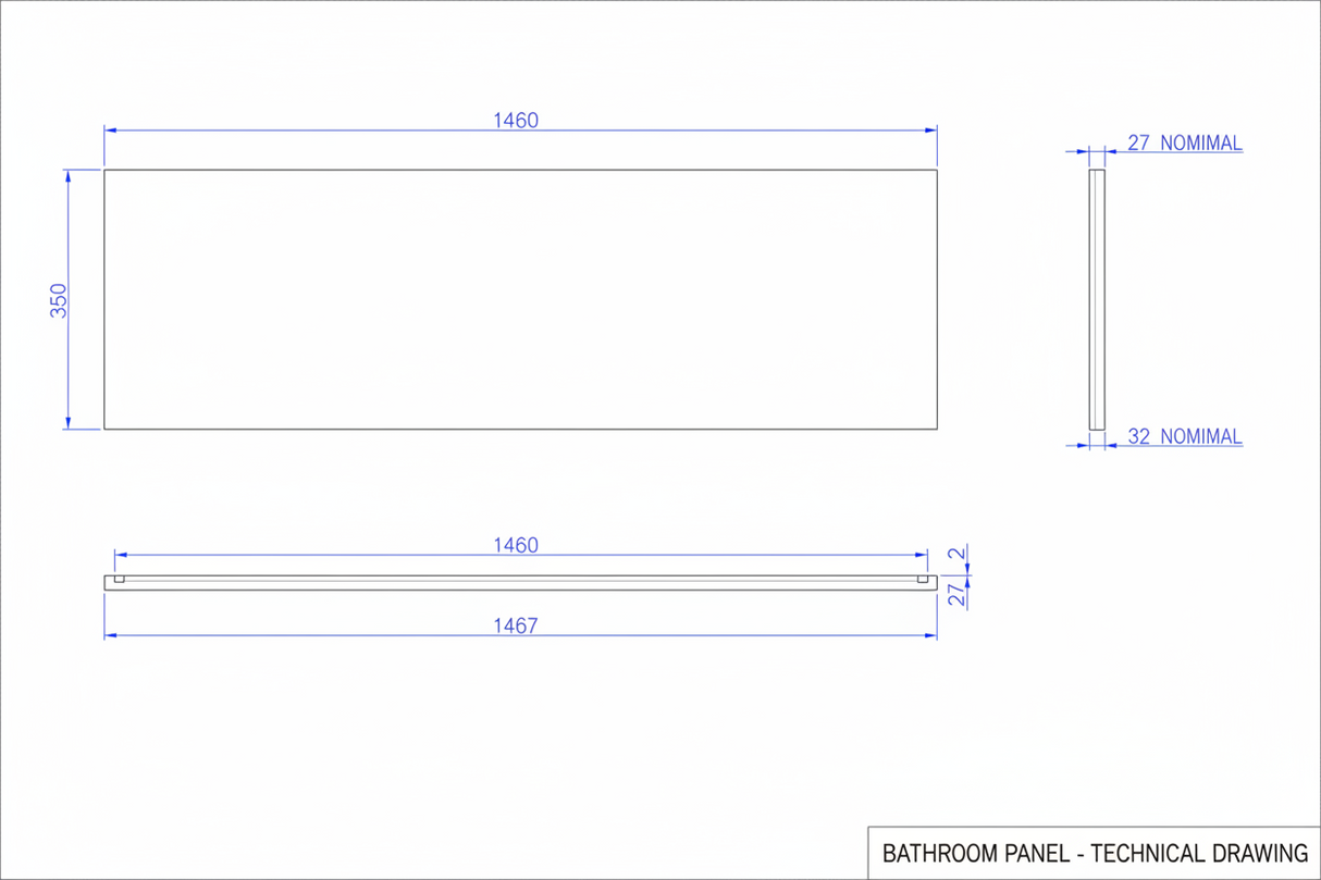 Carron Front Bath Panel 1500x515mm- White Gloss (02315)