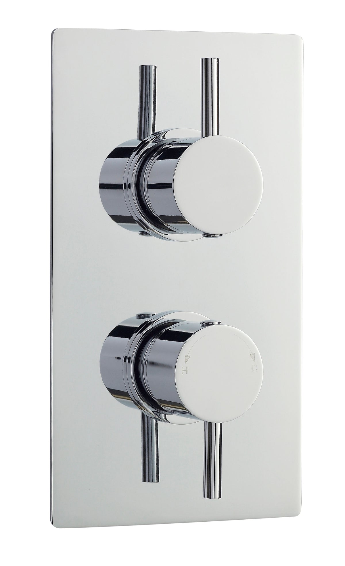 Nuie Twin Thermostatic Shower Valve With Diverter – 215mm High – Chrome, photo 2
