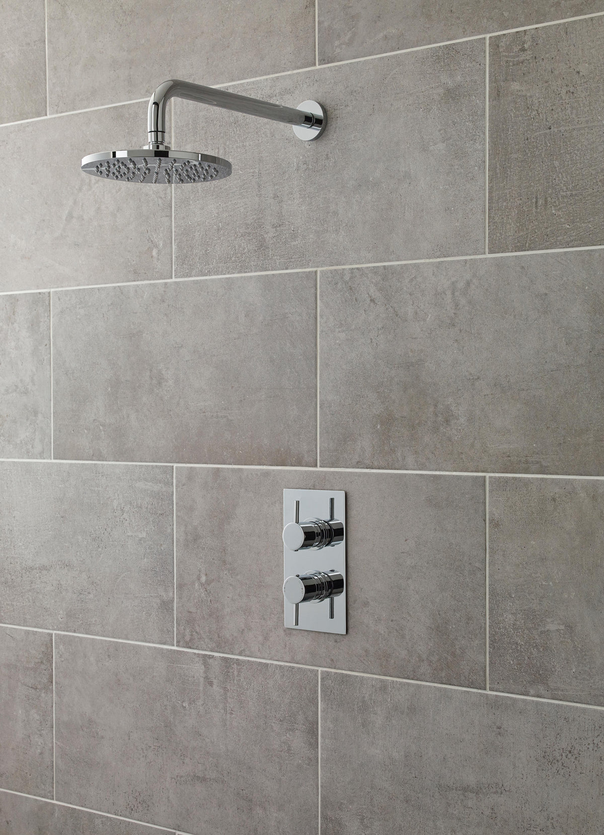 Nuie Twin Thermostatic Shower Valve With Diverter – 215mm High – Chrome