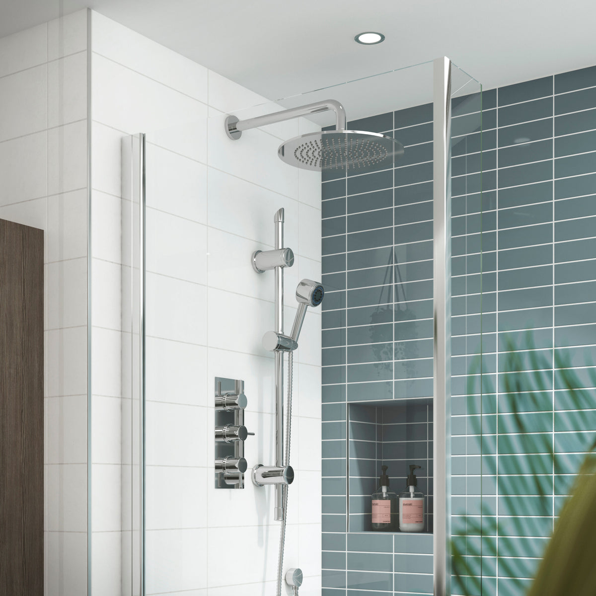 Nuie Triple Thermostatic Shower Valve – Chrome