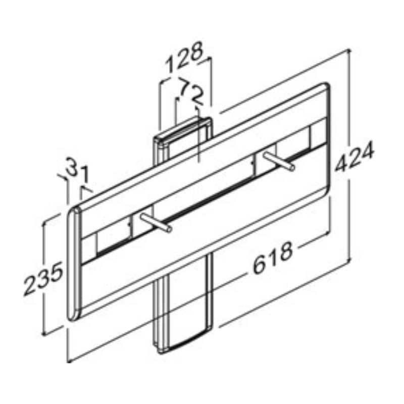Pressalit PLUS Wash Basin Bracket With Lever Control, Manually Height Adjustable R4550112