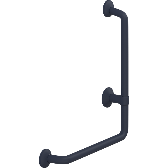 Pressalit PLUS angled handrail – 400 x 475 mm, Right, Dark Blue