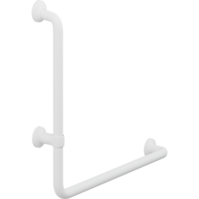 Pressalit PLUS angled handrail – 400 x 475 mm, Left, White