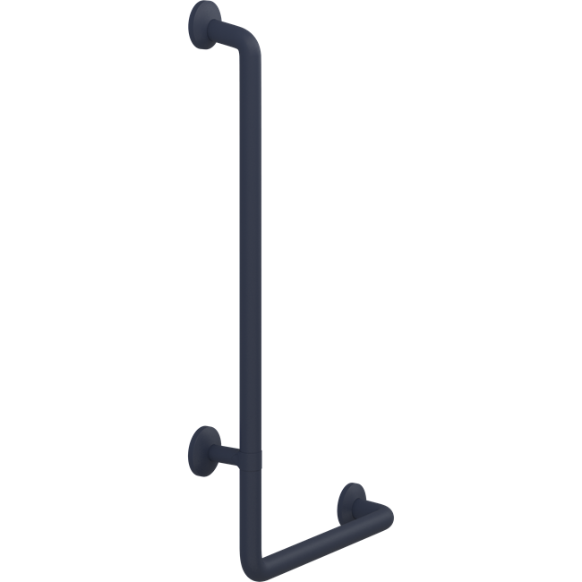 Pressalit PLUS angled handrail – 400 x 900 mm, Left, Dark Blue