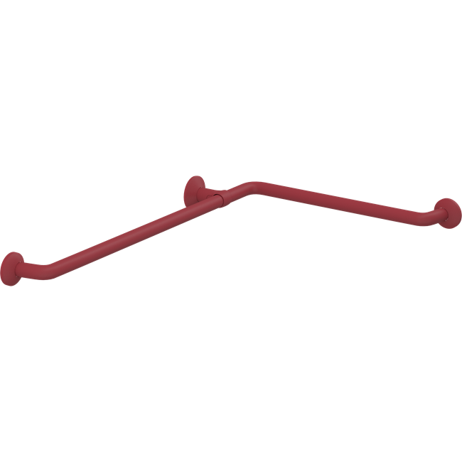 Pressalit PLUS corner handrail – 762 x 475 mm, Red