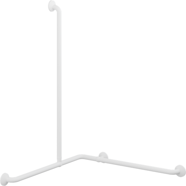 Pressalit PLUS corner shower handrail – 762 x 762 x 1090 mm, White