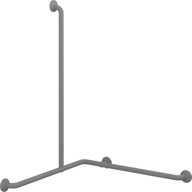 Pressalit PLUS corner shower handrail – 762 x 762 x 1090 mm, Anthracite
