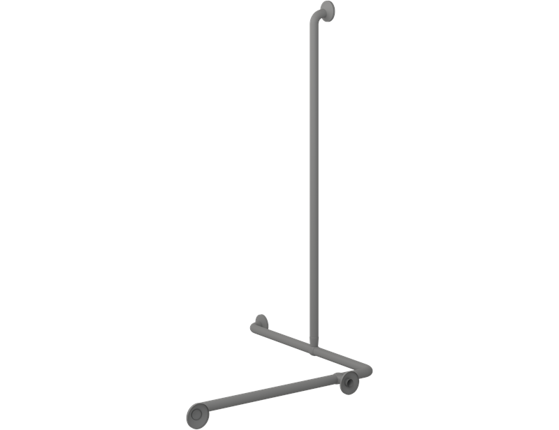 Pressalit PLUS corner shower handrail – 762 x 762 x 1250 mm, Anthracite