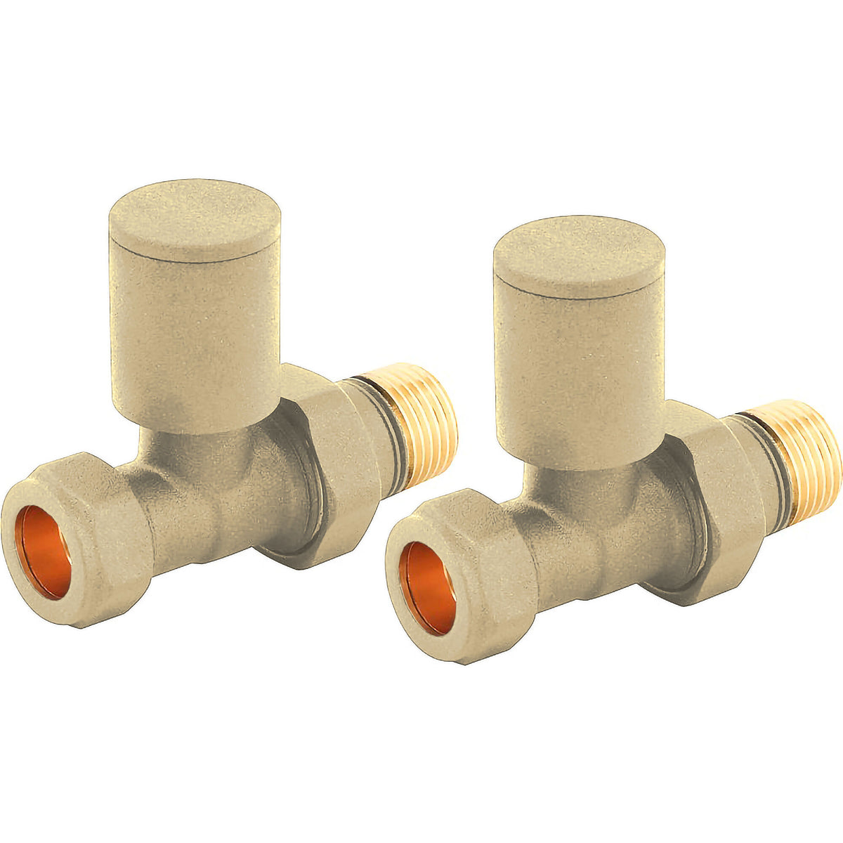 Nuie choice Straight Radiator Valves – Brushed Brass or White