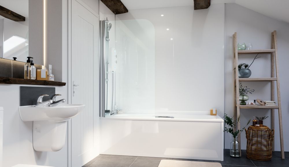AKW Curved Top Bath Shower Screen, photo 2