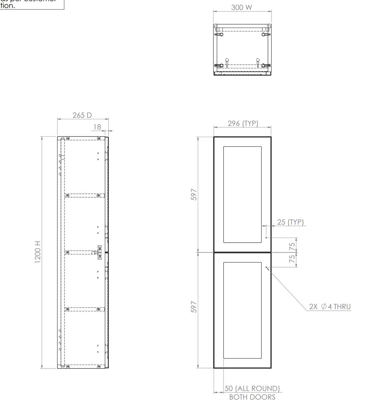 Kartell K-VIT Sanctuary Wall Hung Tall Unit- Torro Oak (SAN300TU-TO)