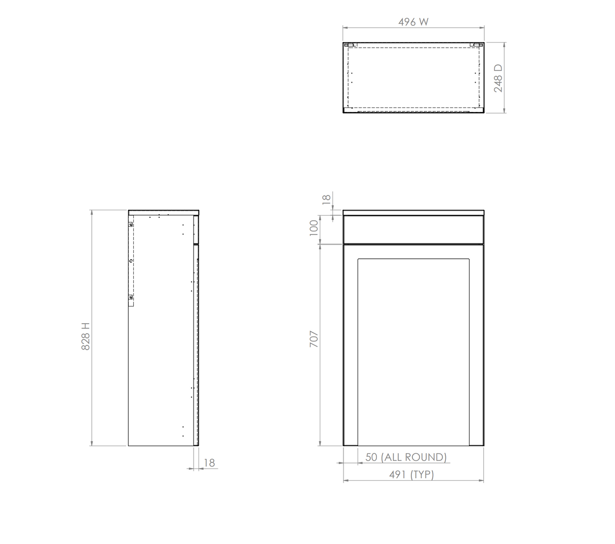 Kartell K-VIT Sanctuary 500mm WC Unit- Matt White (SAN500WC-SW)