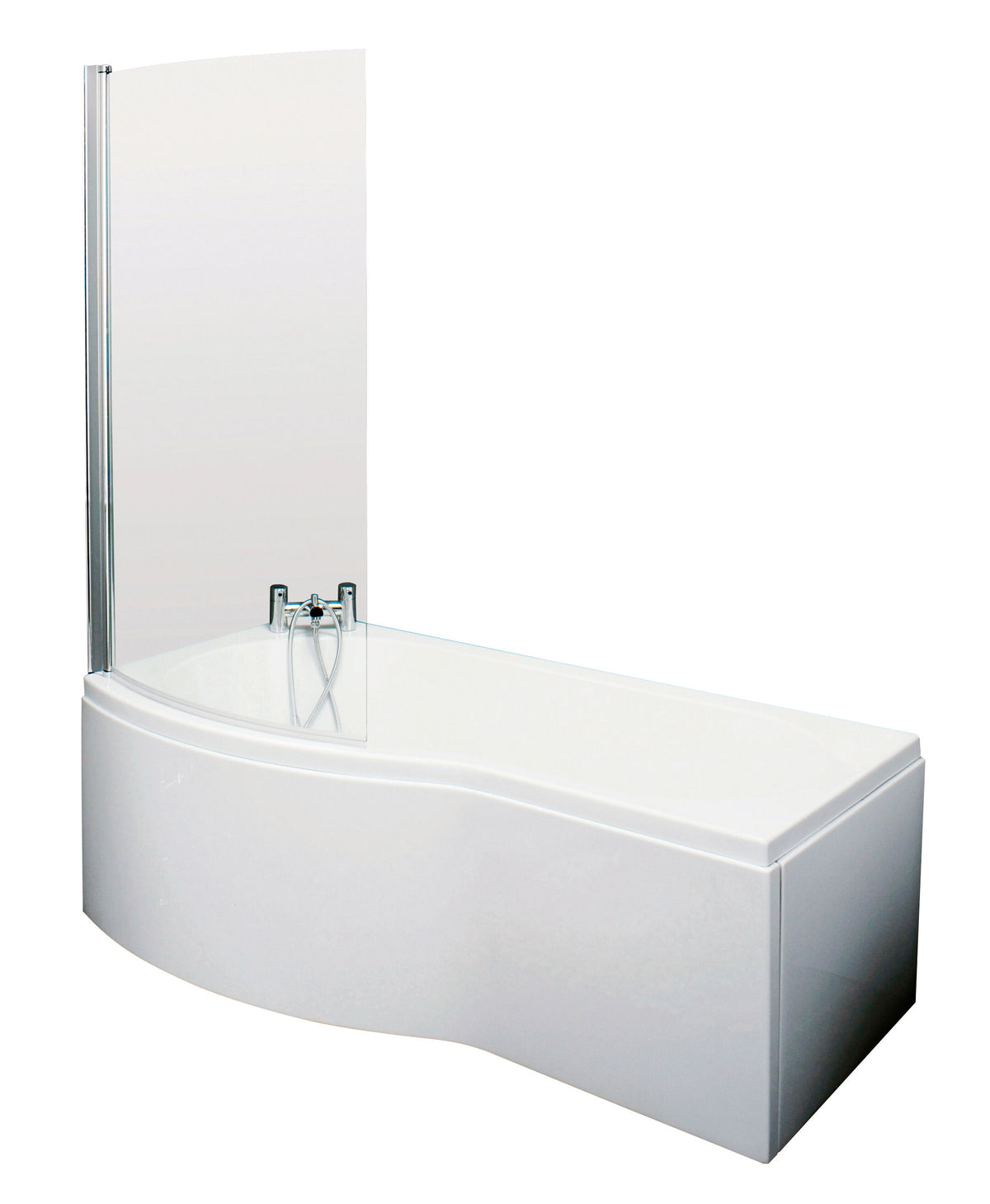 Nuie B-Shaped Shower Bath With Screen, Side Panel And Leg Set – 1500mm & 1700mm, photo 2