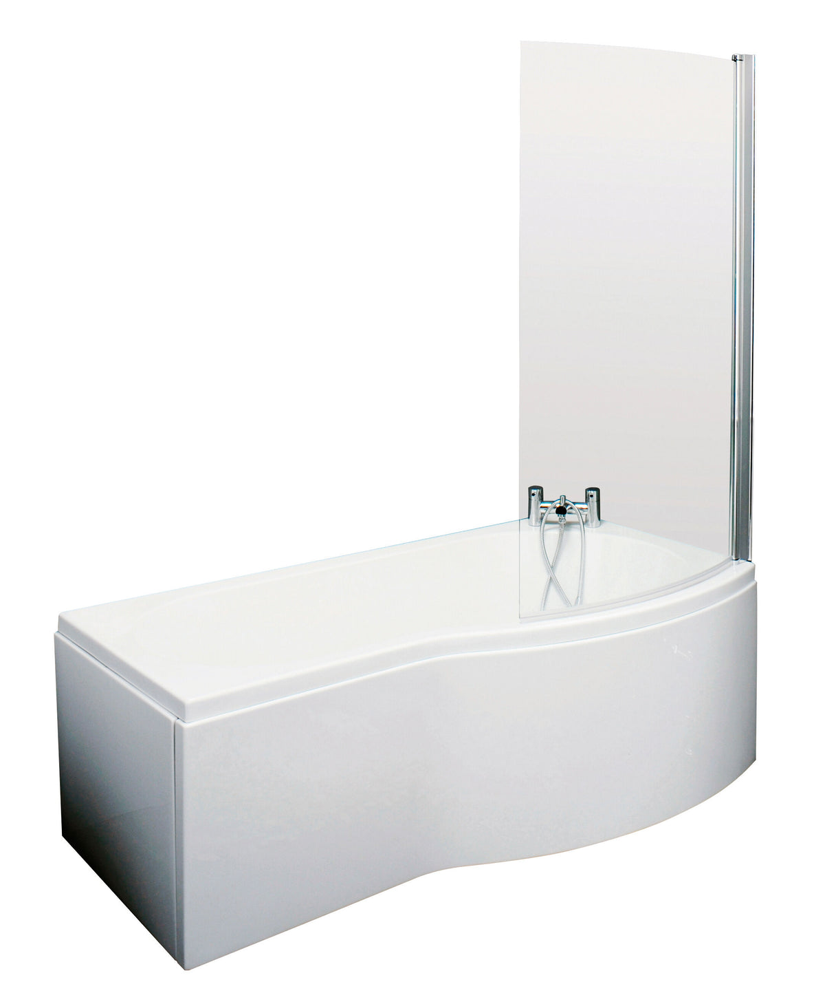 Nuie B-Shaped Shower Bath With Screen, Side Panel And Leg Set – 1500mm & 1700mm, photo 3