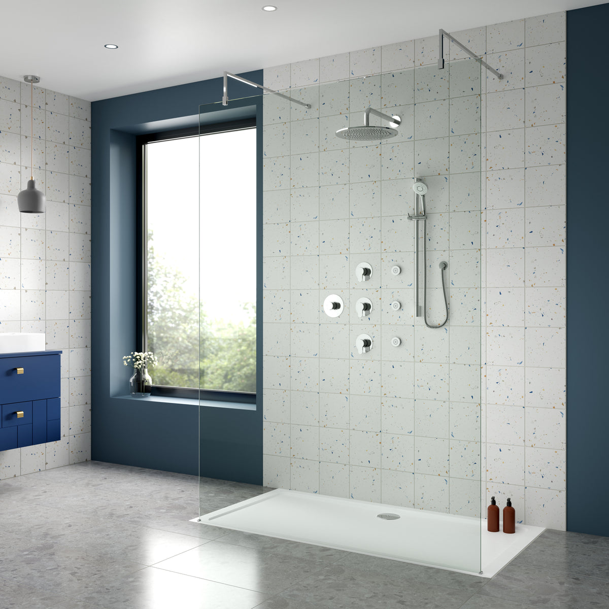 Nuie Arvan 3 Outlet Concealed Shower Valve With 3 Body Jets – Chrome