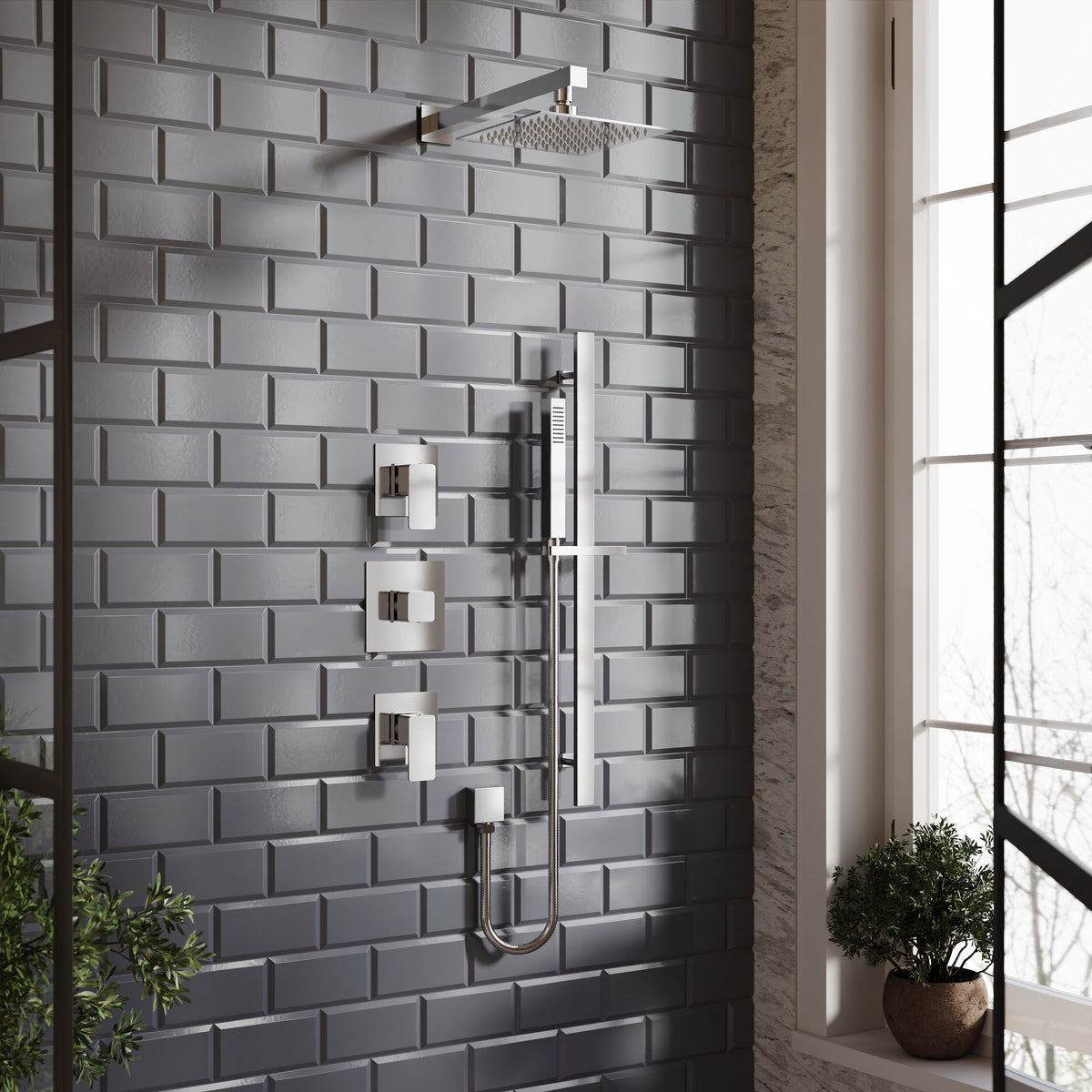 Nuie Windon Concealed 2 Outlet Thermostatic Shower Valve With Diverter – Chrome