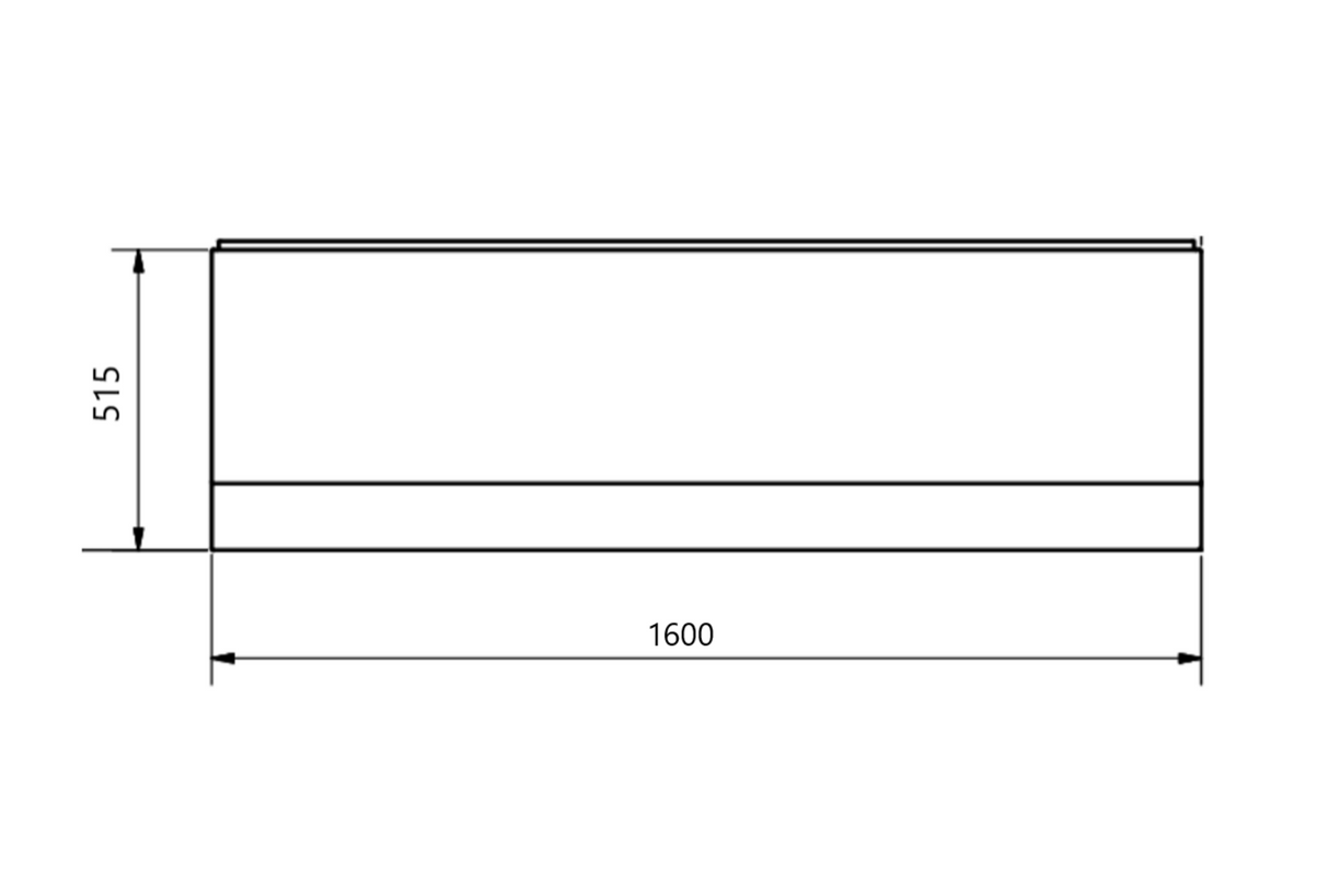 Kartell K-VIT Standard Front Panel 1600x515- White Gloss (SFP1600515)