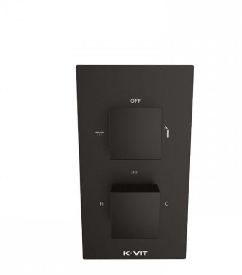 Kartell K-VIT Nero Square Concealed Thermostatic Shower Valve with Diverter – Matt Black (SHO049NS)