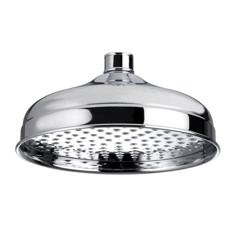 Kartell K-VIT Traditional Stainless Steel Shower Head 200mm with Round Wall Mounted Arm-Chrome (SHO102T-SHO113RO)